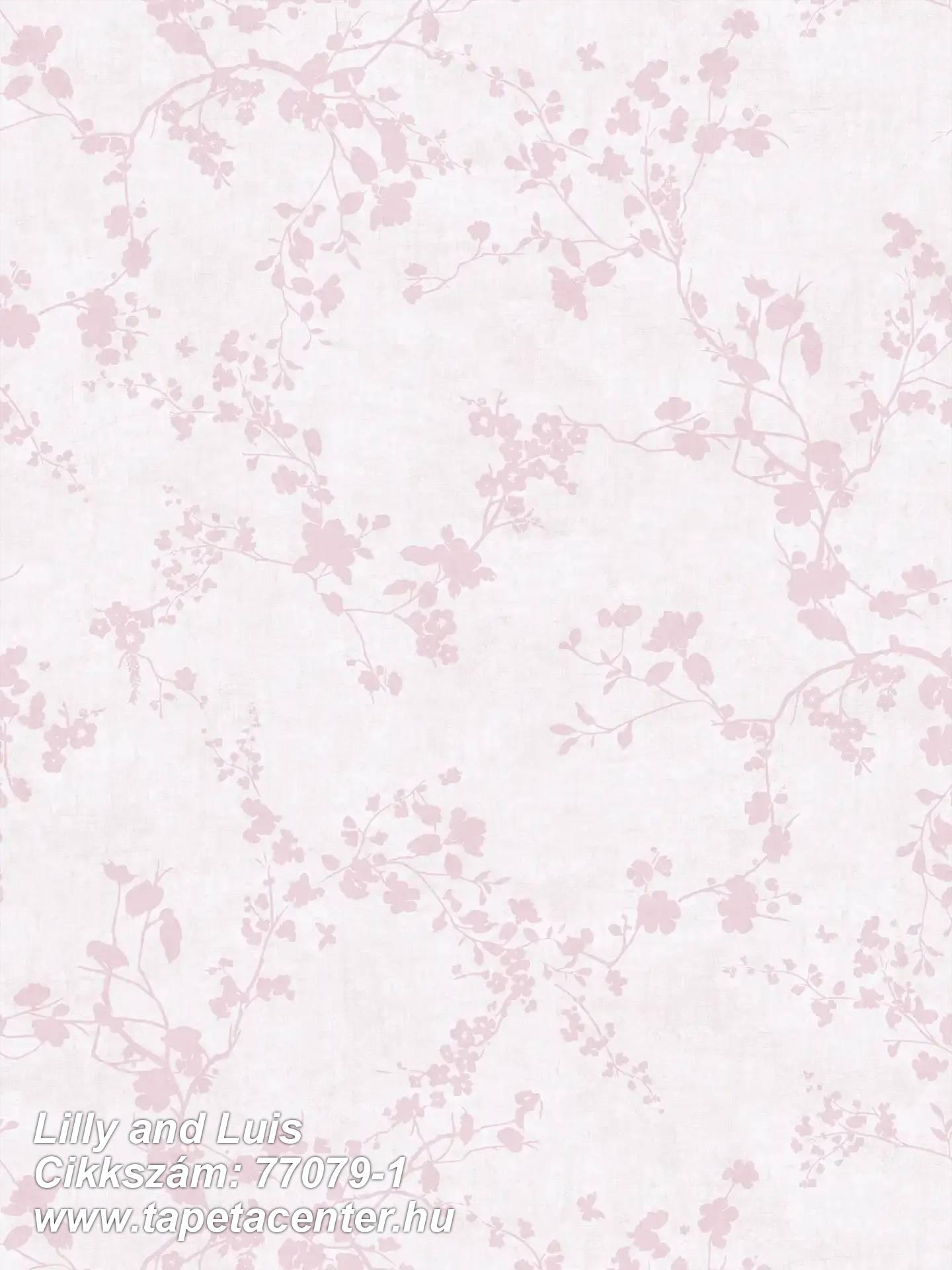 Gyerek,rajzolt,természeti mintás,virágmintás,pink-rózsaszín,gyengén mosható,vlies tapéta 